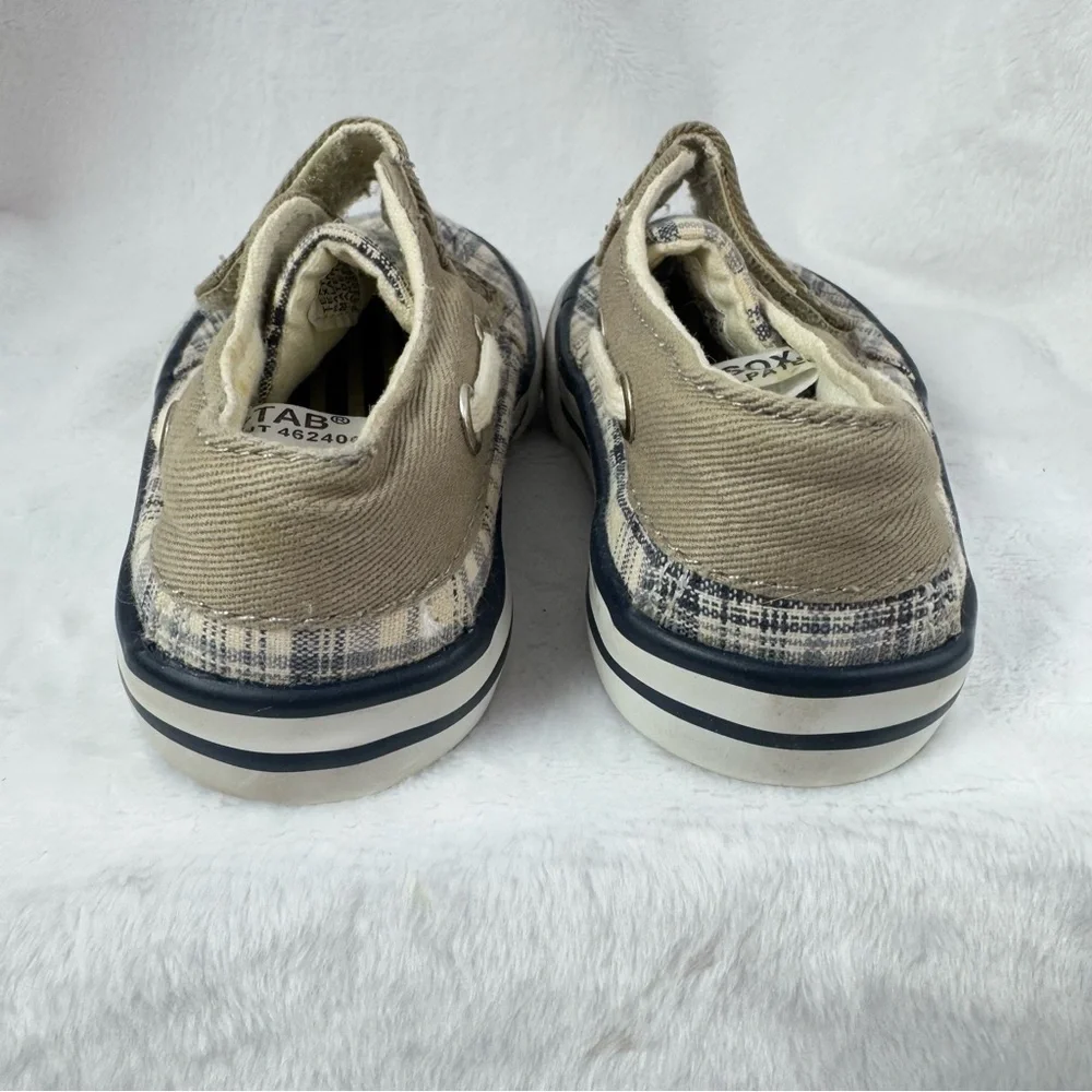 Circo Tan Blue Gray Plaid Preppy Loafers Boat Baby Shoes